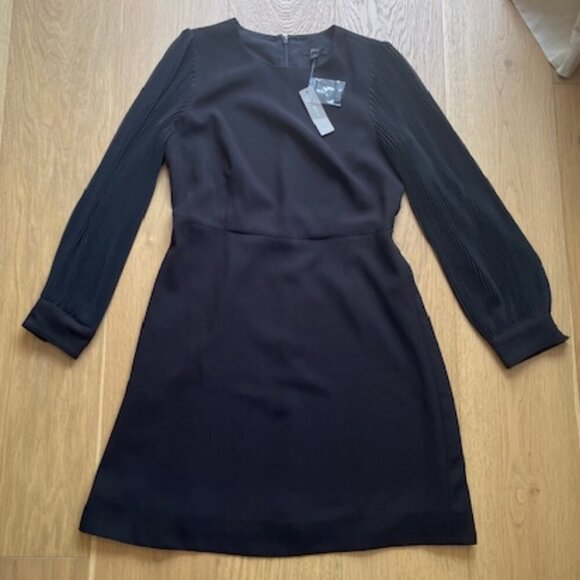 NWT JCrew Pleated Sheer Sleeved Mini Dress Size 4 - Picture 3 of 9